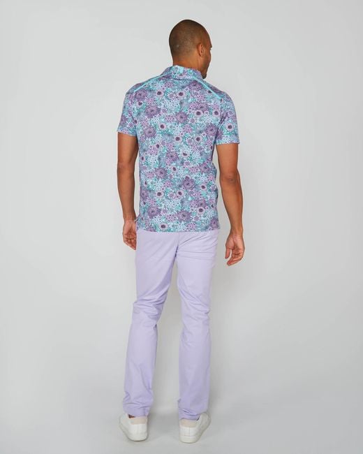 Lords of Harlech Blue Pietro Garden Party Polo Shirt for men