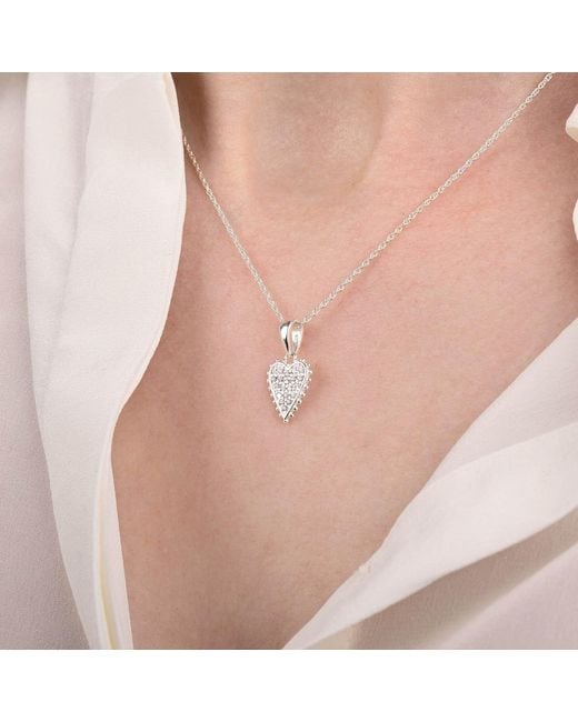 Nellou Jewellery Metallic Eternal Studded Heart Necklace Plated Sterling
