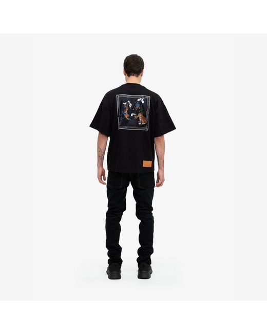 PLACE OF ELMS Black The Jungle T-Shirt for men