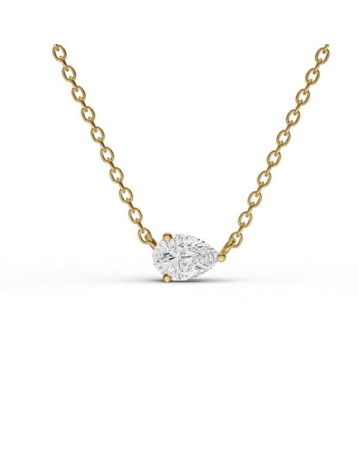 SEREIA OFFICIAL Metallic 14K 0.25 Ct Lab Grown Pear Shape Diamond Pendant