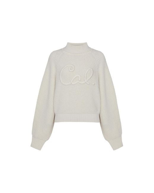 CALLAITE Gray Stella Waffle Pullover