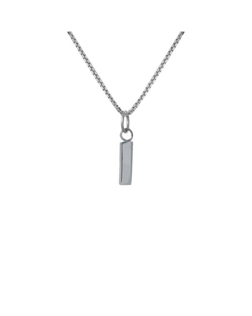 Edge Only Metallic Letter Pendant "I" Initial Necklace Sterling for men