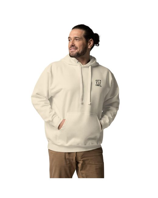 Anchor and Crew Natural Neutrals Bone Gustatory Tokyo Coffee Scene Cotton Blend Embroidered Hoodie