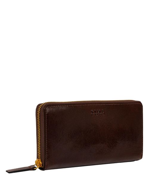 Time Resistance Brown Leather Continental Wallet