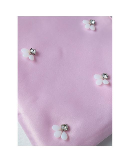 2KStyle Purple Audrey Small Hand-Embellished Satin Wristlet Pouch