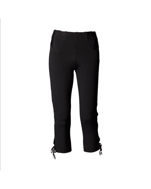 Love and Nostalgia Black Sarah Lace Up Capri Legging