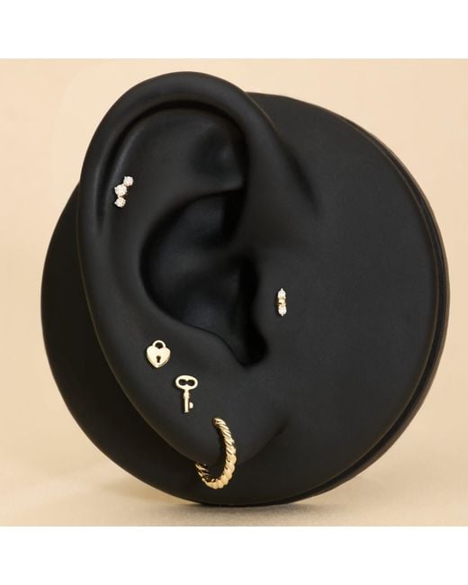 Vanhi Metallic 14K Solid Key Flat Back Stud