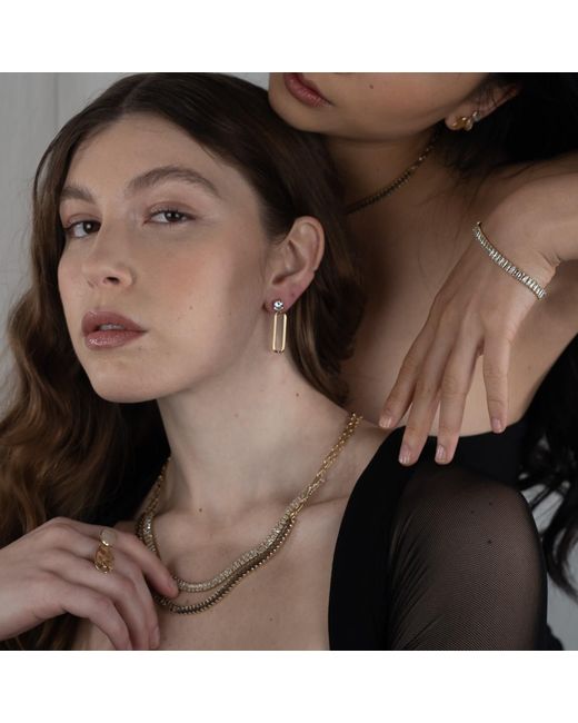 Rare Matters Jewelry Metallic Clear Crystal Stream Necklace