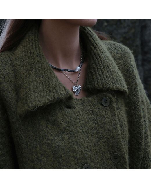 LINYA JEWELLERY Metallic Tesa Heart Necklace
