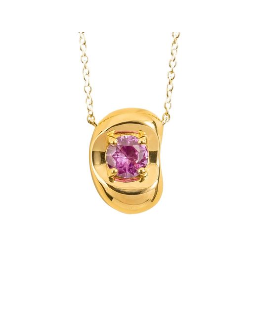 Juvetti White Fava Necklace Set With Sapphire