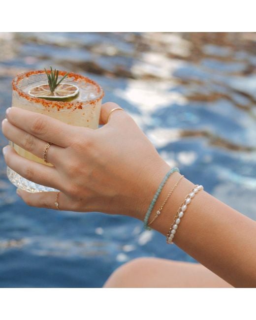 Herself Collections Metallic Freshwater Ivory Pearl Bracelet