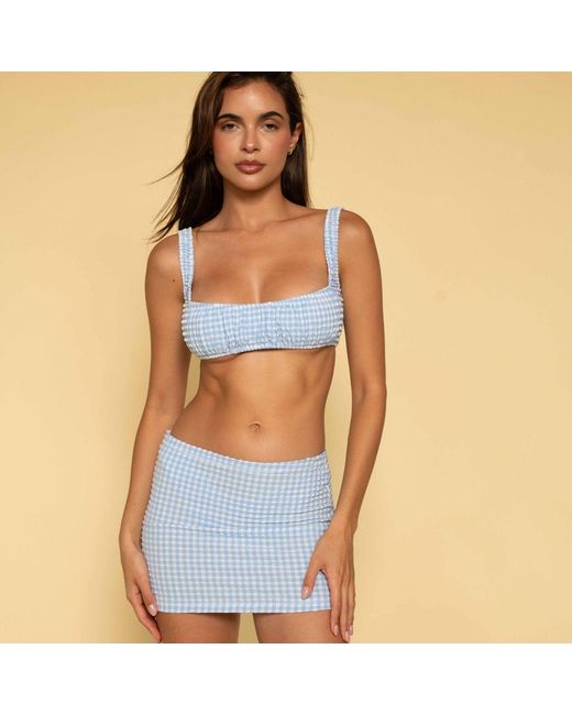 Montce Blue Peri Micro Gingham Zoe Sport Top