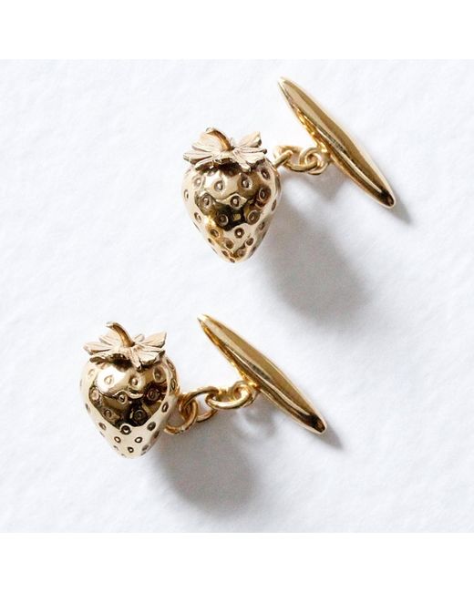 Lee Renee Metallic Strawberry Cufflinks – for men