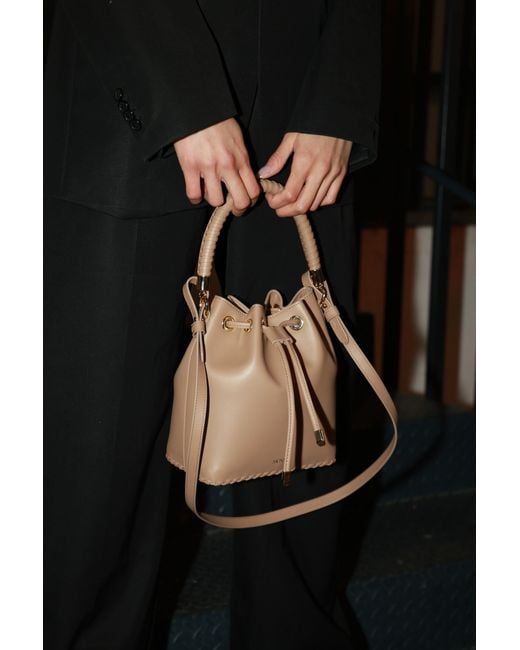 Saonara Brand Brown Neutrals Bucket Bag Moka Leather