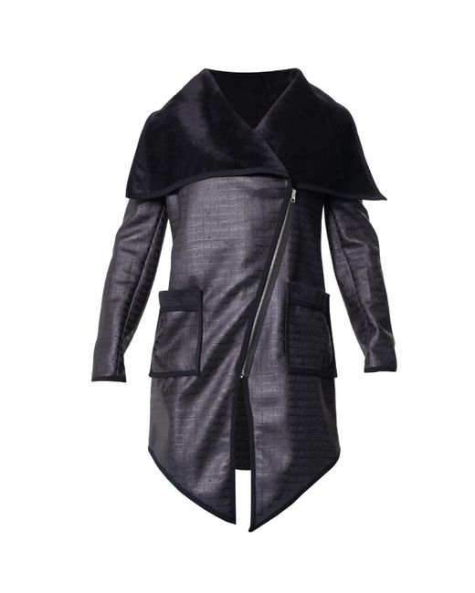 Metamorph Black Embossed Suede Blazer