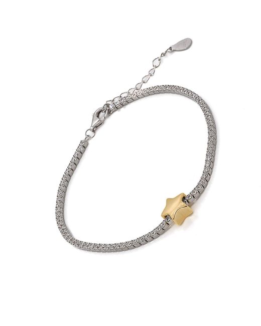 Ebru Jewelry Metallic Star Diamond Tennis Bracelet