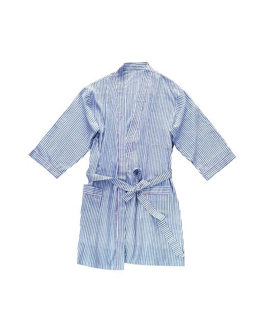 Lilly Loves Blue Striped Kimono Robe