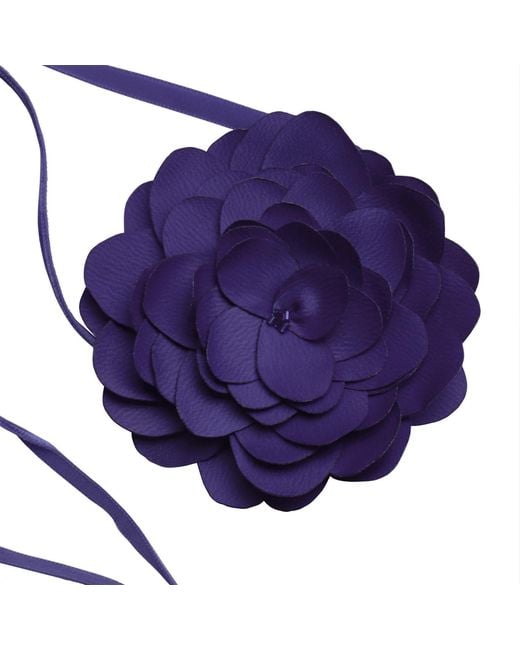 2KStyle Blue Misha Satin Effect Flower Choker And Brooch