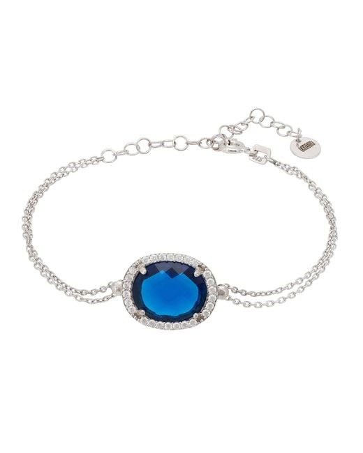 Latelita London Multicolor Beatrice Oval Gemstone Bracelet Silver Sapphire Hydro
