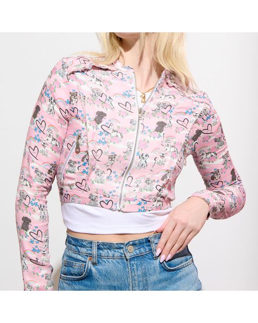 Cloud Haven Pink Love Them All Cropped Jacket