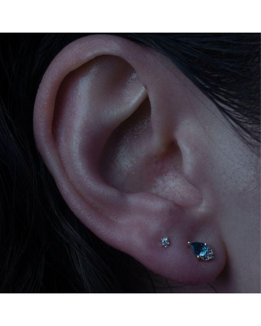 NASI SILVER Blue Pear Drop Atarah Studs- Topaz & Topaz