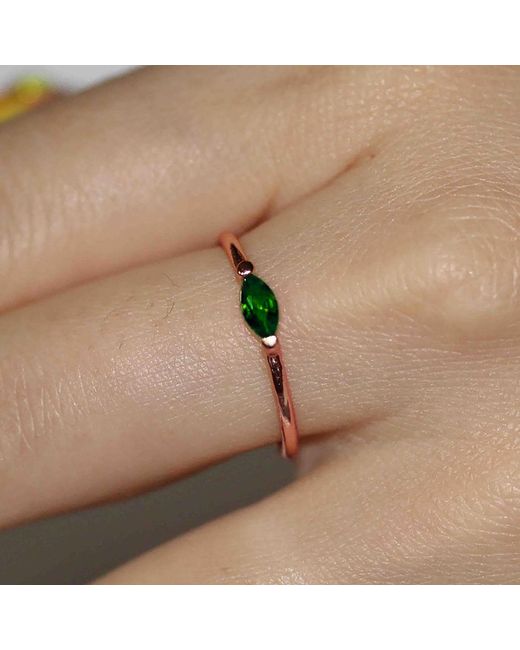VicStoneNYC Fine Jewelry Green Pure Emerald Marquis Cut Ring