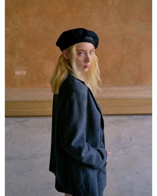Lost Pattern Black Bon Chic Wool Beret