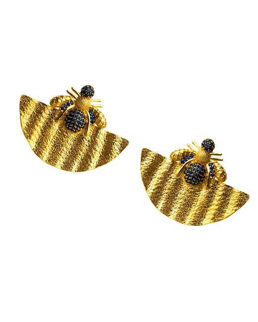 Ebru Jewelry Yellow Abundance Honey Bee Sapphire & Chunky Earrings