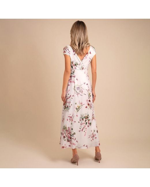 Alie Street London Metallic Sophia Maxi Dress Petite Petal Floral