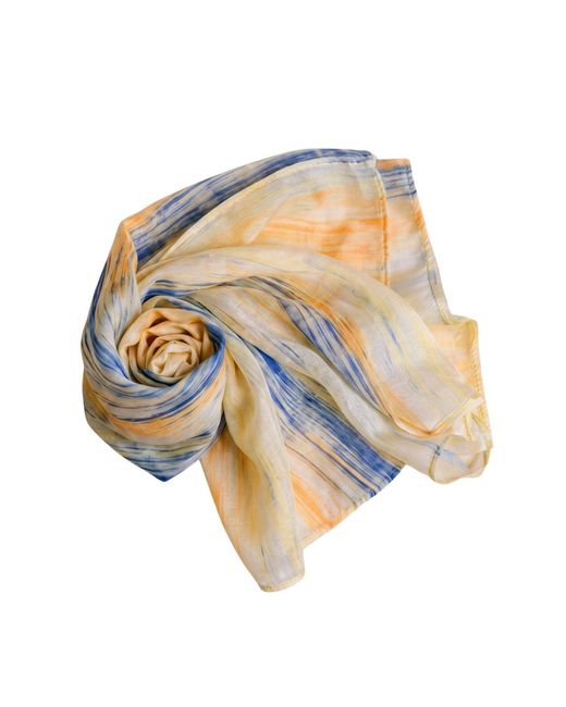 Silk and Bears Metallic Sunlight Brushstroke Habotai Silk Scarf – Hand-Dyed Mulberry Silk