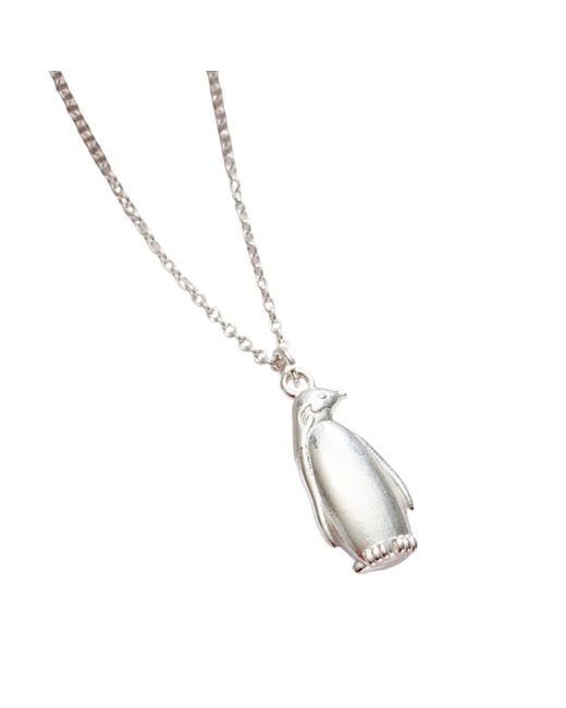 Posh Totty Designs Metallic Sterling Soulmate Penguin Charm Necklace