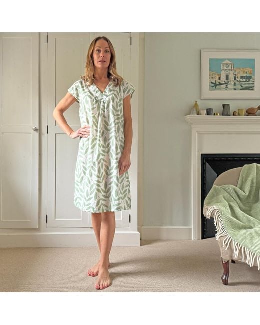 Lime Tree Design Green Audrey Shift: Large Leaf
