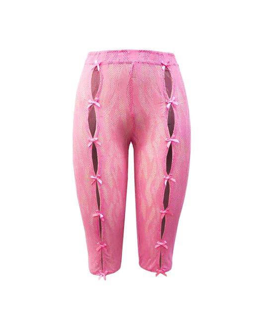 Elsie & Fred Pink The Capri Bow Lace Pants