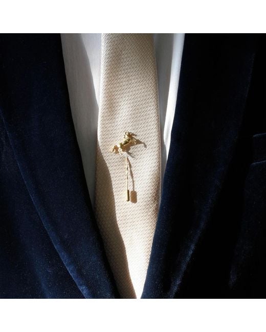 Lee Renee White Horse Tie Pin – Twist Tie Pin – for men