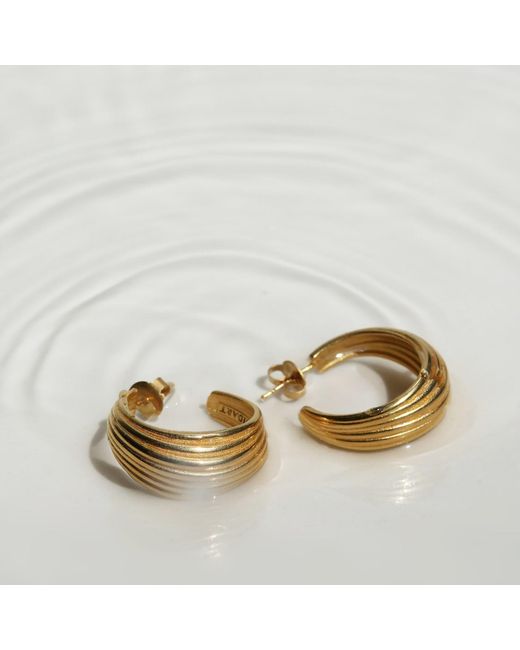 Joidart Metallic Golden Hoop Earrings Onaria