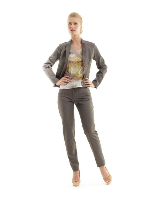 Conquista Gray Stretch Cotton Blend Jacket