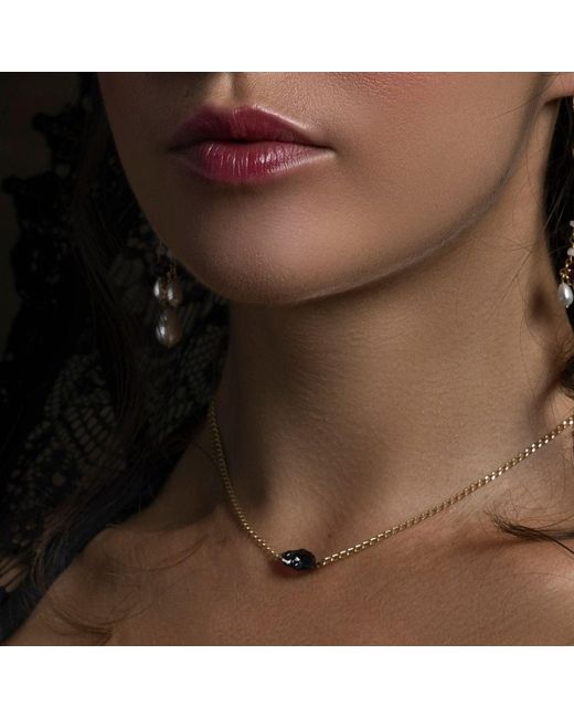 SALOME Metallic Noir Scarab Necklace