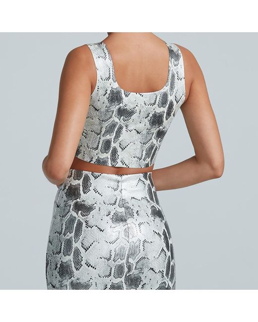 Commando Blue Faux Leather Crop Top