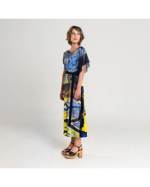 ARTISTA Blue Bird Printed Maxi Dress