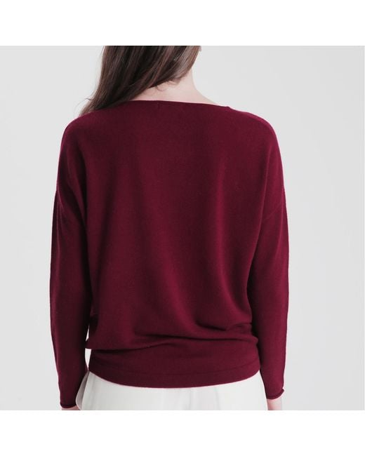 tirillm Red Ally Cashmere Boatneck Pullover