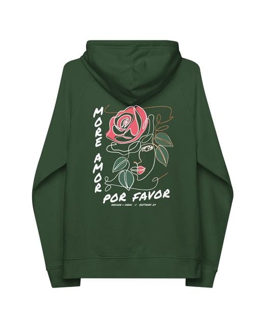 Anchor and Crew Green Bottle Nine More Amor Por Favor Editions Organic Cotton Hoodie for men