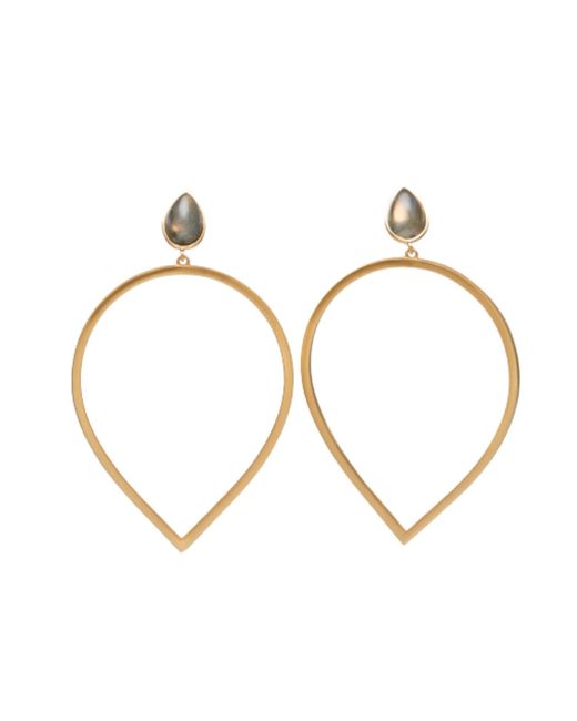 Christina Greene Metallic Daybreak Statement Earrings Labradorite