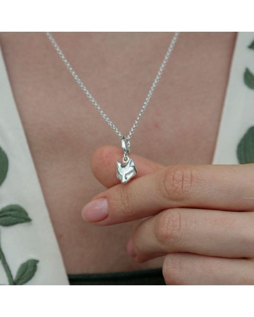 Lily Charmed Metallic Sterling Fox Necklace