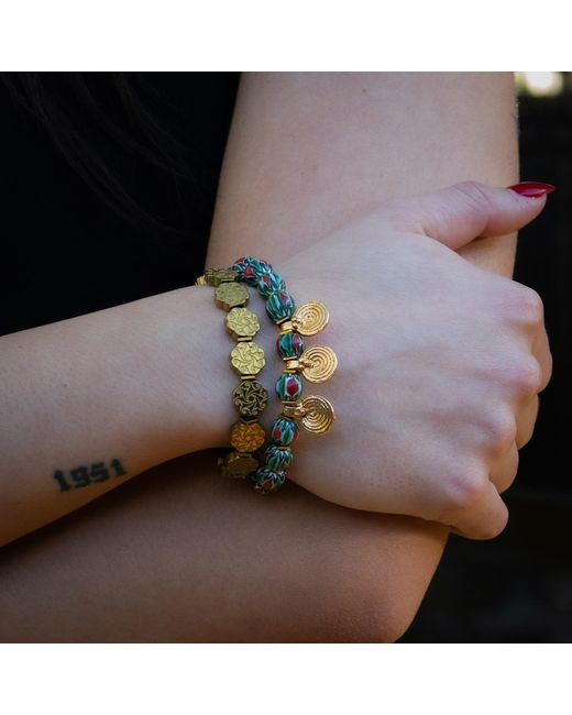 Ebru Jewelry Metallic Mystic Motion Spiral & Hematite Boho Bracelet Set