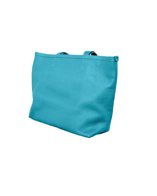 godi. Blue The Eva Handmade Leather Tote Bag