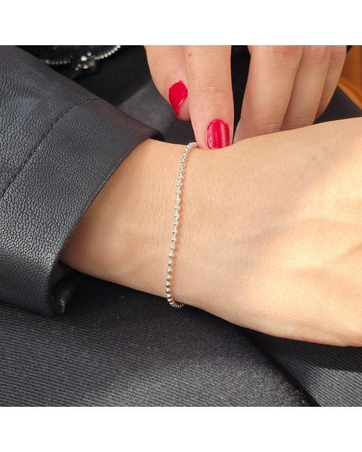 Harfi Metallic Ball Bead Chain Minimalist Dainty Sterling Bracelet