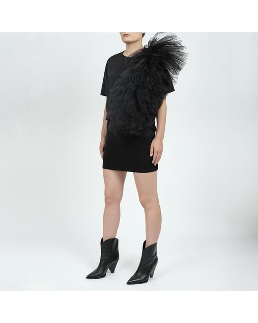 LIA ARAM Black Sleek Elastic Mini Skirt