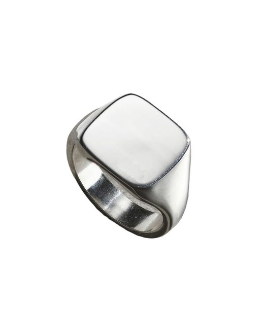 Posh Totty Designs Gray Sterling Silver Mens Square Signet Ring for men