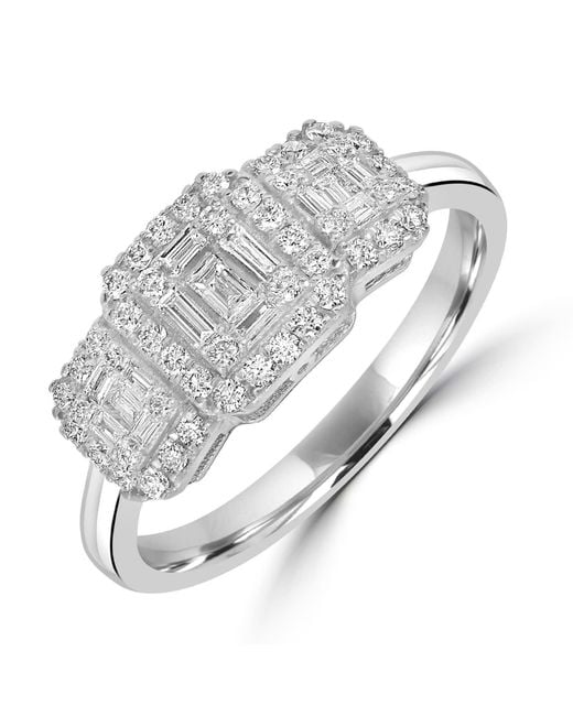 Artisan Metallic Diamond Three-Cluster Ring