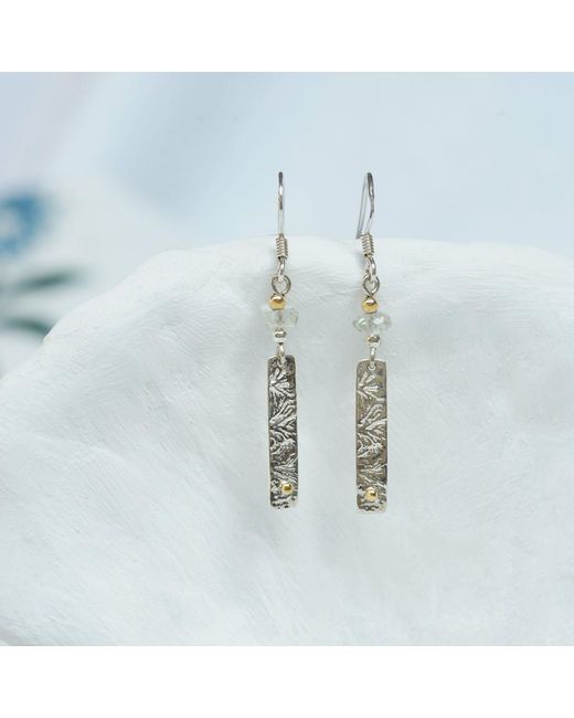 Isla Silver Metallic Amethyst Textured Drop Earrings